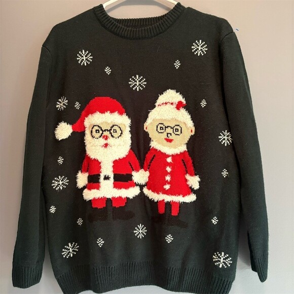 Forever 21 Sweaters - Forever 21 Sweater Womens Size S Green Ugly Christmas Santa Mrs Claus Knit